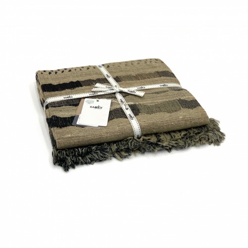 Плед SAREV "FRASER THROW"с бахрамой шерсть/шелк 1.5 спальн. P 906 (V-11)
