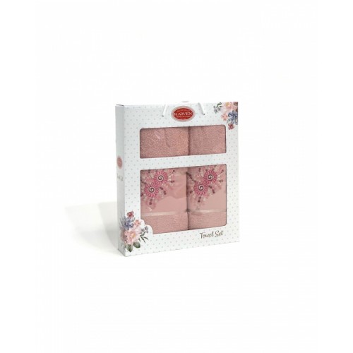 Набор полотенец Карвен "PAPATYA" махра 50*90/70*140 HS1618 v3 пудра(акция)