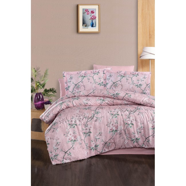 Постельное белье Карвен Stripe Satin с цветным принтом евро N250 -SB003(6пр.) (Акция)