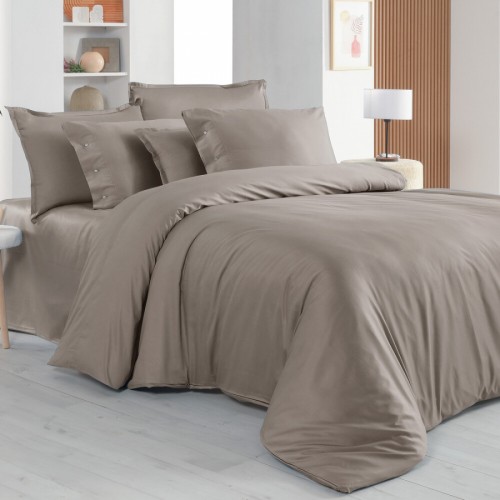 Постельное белье "Sarev" (300 tc) сатин евро N380 MONOCHROME v7/Mocha