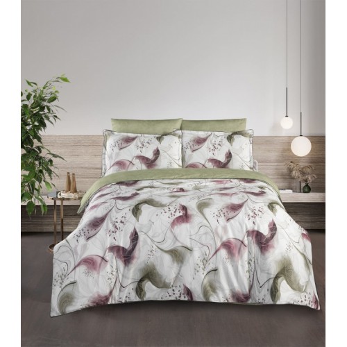 Постельное белье Karven (300 tc) премиум сатин евро N359 LIDYA Cedar