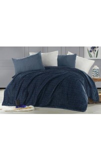 Плед KARVEN Super Soft "BENZIA" 200*220 п/э евро Р 944 индиго (Акция).