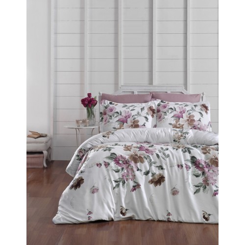 Постельное белье "Карвен" сатин евро Serra Powder.