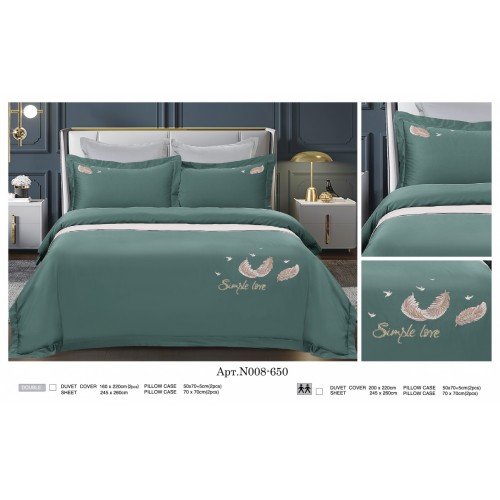 Постельное белье "Карвен" (сатин с вышивкой) евро (650)(6пр.) (Акция)