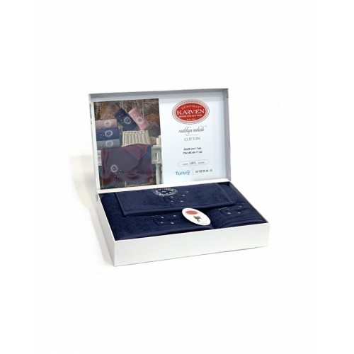 Набор полотенец Карвен " RADIKYA" махра 50*90/70*140/30*50 HS 1675v5 lacivert/синий(акция)