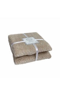Плед KARVEN Super Soft "BENZIA" 200*220 п/э евро Р 944 бежевый (Акция).
