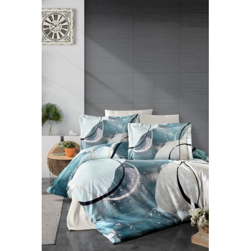 Постельное белье "Карвен" (сатин 3D) евро Stone green