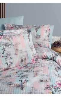 Постельное белье Карвен Stripe Satin с цветным принтом евро N250 -SB005(6пр.) (Акция)