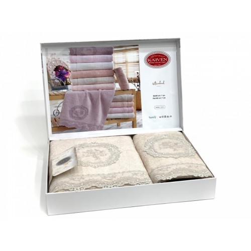 Набор полотенец Карвен "REINA" бамбук 50*90 /70*140 бежевый HS1588