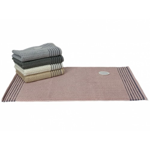 Коврик для ног Карвен "LINE" 50*80 махра KV 434 pembe