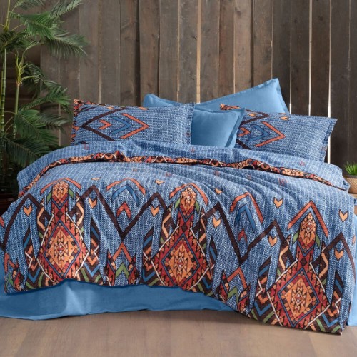 Постельное белье Sarev YAKUT Фланель 1,5. Mavi/v1