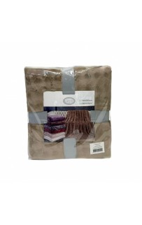 Плед Karven фланель 1,5 спальн. PL 011 SOLID BUBBLE v2/Dark Brown.