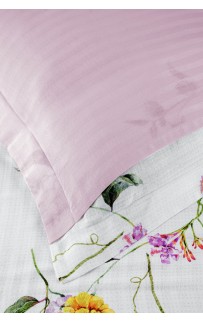 Постельное белье Карвен Stripe Satin с цветным принтом евро N250 -SB006(6пр.) (Акция)