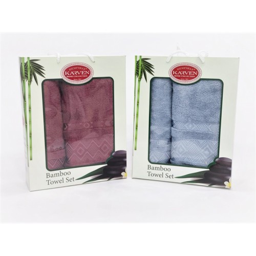 Набор полотенец Карвен бамбук 35*76/70*120 HS 1542 (Акция)
