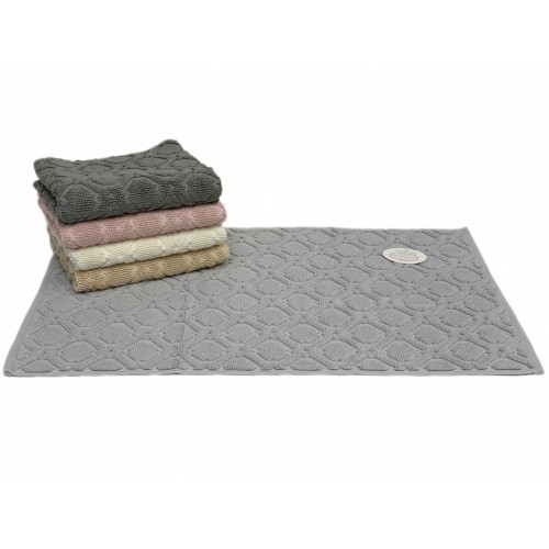 Коврик для ног Карвен "TILE" 50*80 махра KV 434 acik gri