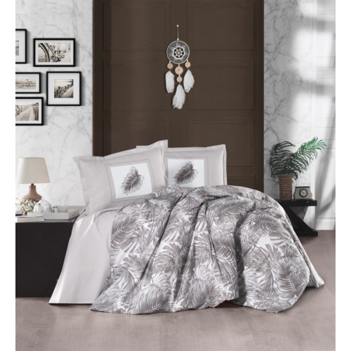 Постельное белье "Карвен" ранфорс евро (4 пр) Puma Brown v-2 (Акция)