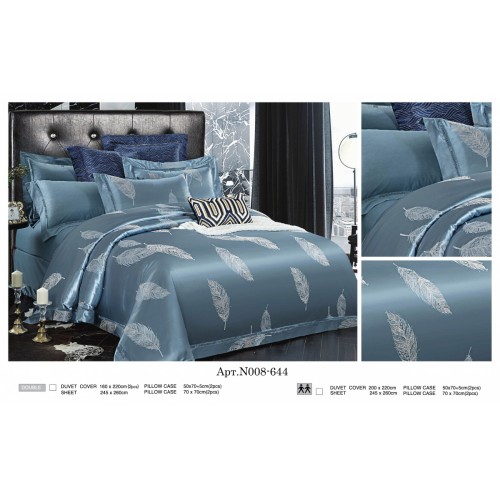 Постельное белье "Карвен" (жаккард с оборкой) евро (644)(6пр.) (Акция)