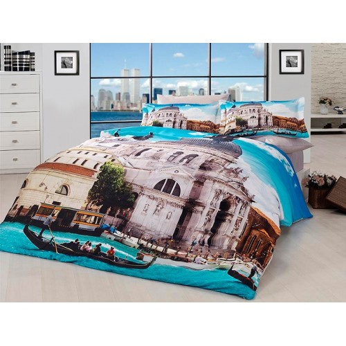 Постельное белье "Карвен" (сатин 3D) евро ( River of life )