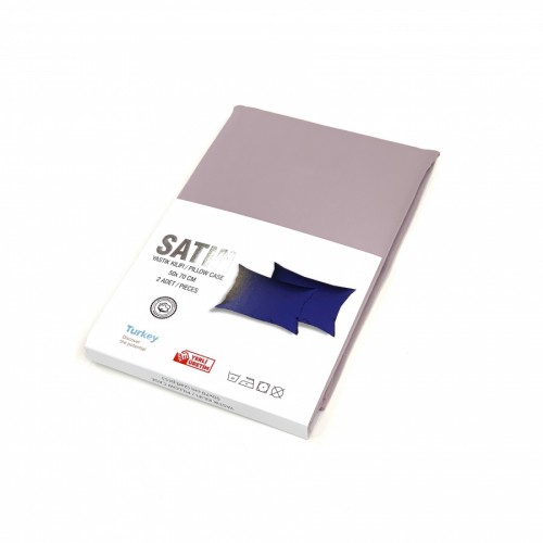 Наволочки сатин 50*70 (+5см) 2 шт E 019 св/лиловый V1