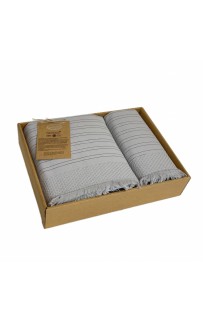 Набор полотенец Карвен " ORENDO" махра 50*90/70*140 HS 1721 gri/серый