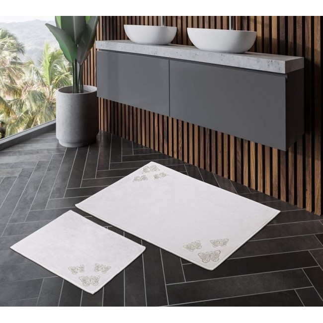 Набор ковриков для ванной с аппликацией Карвен "KELEBEK" 60x50/60х100 KV 202