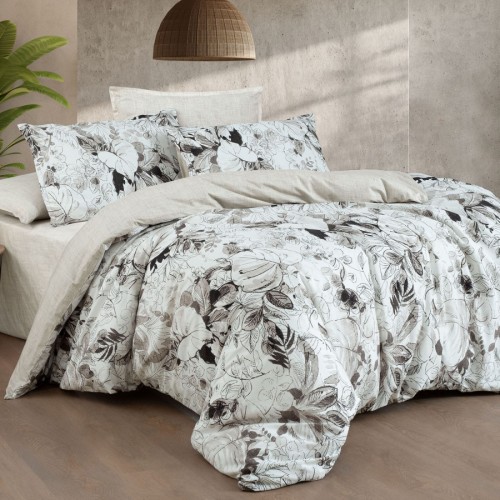Постельное белье "Sarev Bazaar" ранфорс 1,5 спальн. N376 NOMI v1/Gri