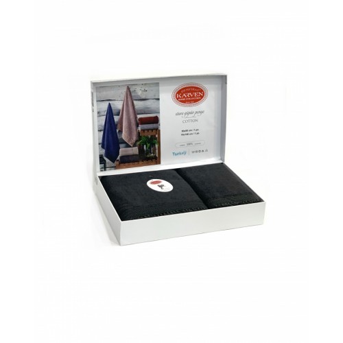 Набор полотенец Карвен " STORE" махра 50*90/70*140 HS 1681v4 antrasit/антрацит(акция)
