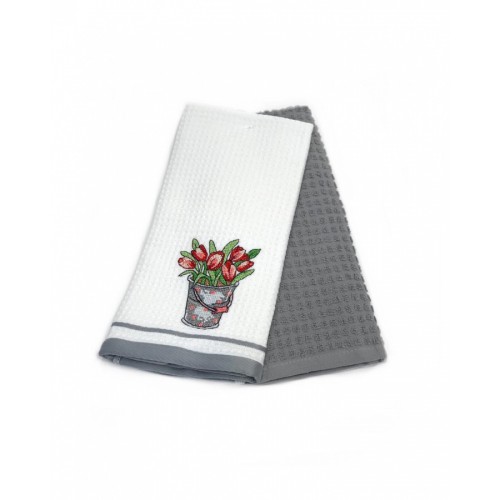 Набор полотенец кухонный Карвен " Vizion" вафля 40*60 2 шт. НМ 713 V-3 серый