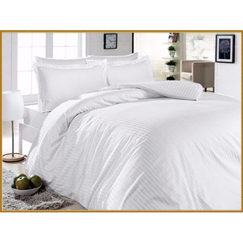 Постельное белье "Карвен" сатин евро (Lines Stil White)