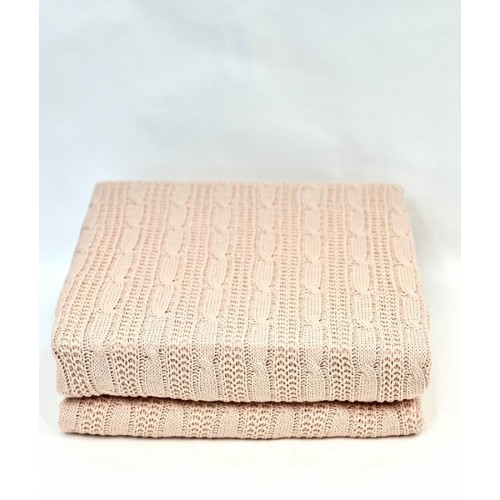 Плед Karven вязанный 1,5 сп Р 912 v4 персиковый