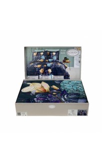 Постельное белье Карвен Stripe Satin с цветным принтом 1.5 спальное N249 -SB017(4пр.) (Акция)