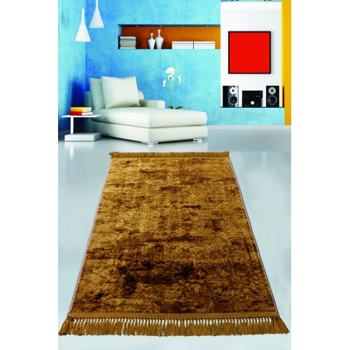 Ковер Карвен BUKET SACAKLI/софт жаккард с бахрамой 80*150 KV 026 cikolata/шоколад