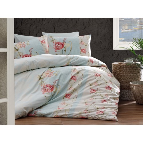 Постельное белье "Карвен" ранфорс евро (Saravin Mint)