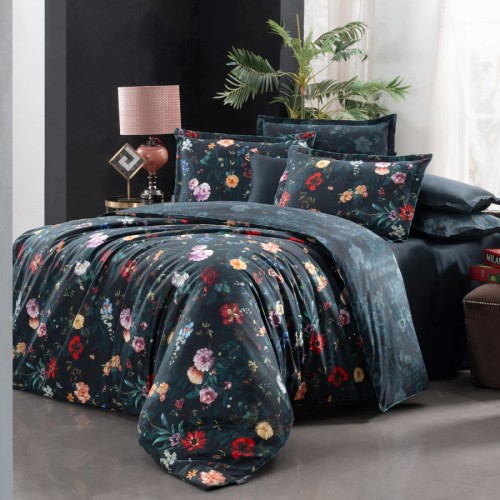 Постельное белье "Sarev"сатин семейное N141 LUZERN v1/PETROL RENGI