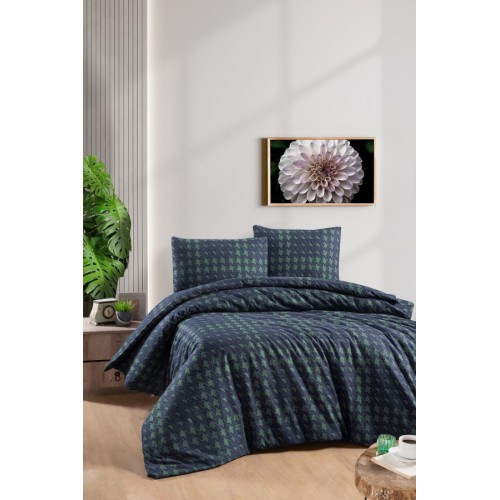 Постельное белье Карвен фланель евро N244 SADORA Navy Blue