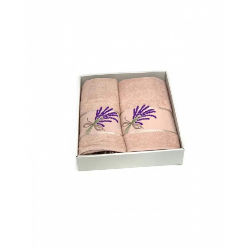 Набор полотенец Карвен "LAVANTA " махра 50*90/70*140 HS 1606 v6 св.пудровый