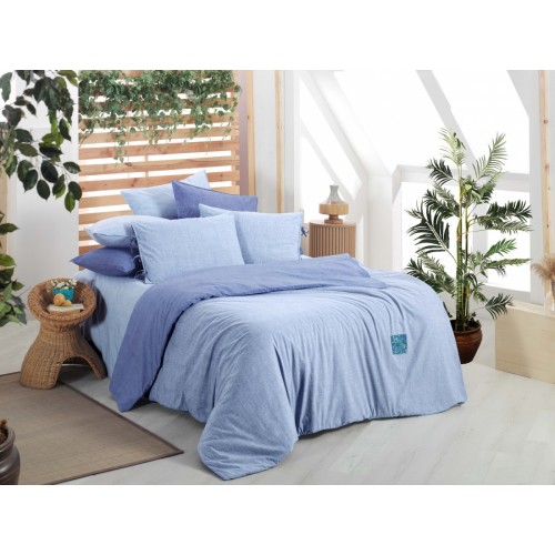 Постельное белье Sarev MONTES FANCY Поплин 1,5 сп. MAVI/V3