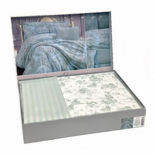 Постельное белье Карвен бамбук евро N065 Rita ментоловый (Акция)