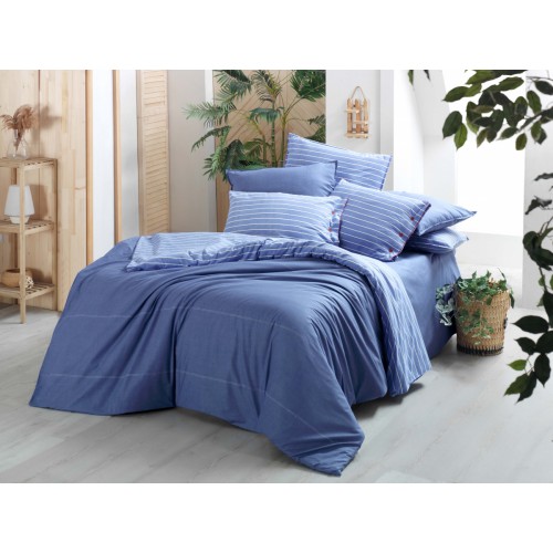 Постельное белье "Sarev"fancy poplin евро N194 SANDOR v2/Mavi