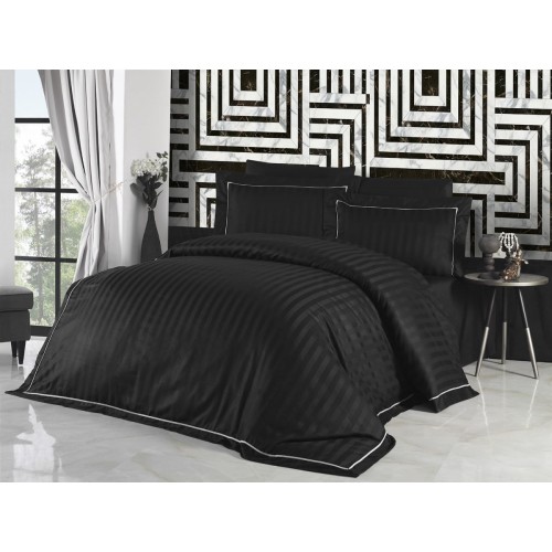 Постельное белье (Сатин де люкс) DARK евро (Novel Line Black)