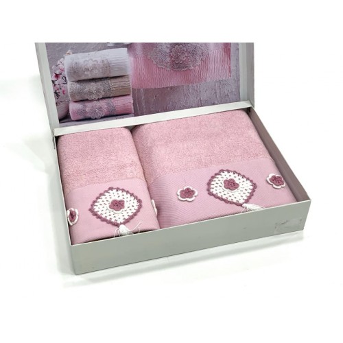 Набор полотенец KARVEN махра с аппликацией 50*90/70*140 HS 1466