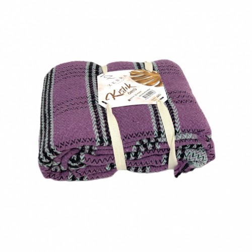 Плед ZEBRA CASA 200*230 хлопковый евро Р 926 murdum/фиолетовый