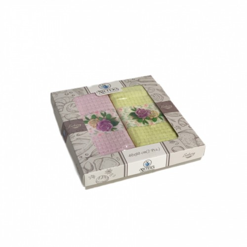 Набор полотенец кухонный NILTEKS "АССОРТИ"вафля 40*60 2 шт.НМ 754 v21