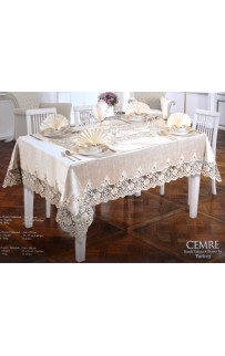 Скатерть KARVEN "FINENZA CEMRE" 160*230 круж и салф 8 шт. М 418