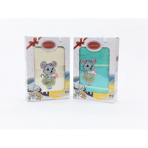 Полотенце в коробке Карвен " Мыши" махра 50*90 HS 1529