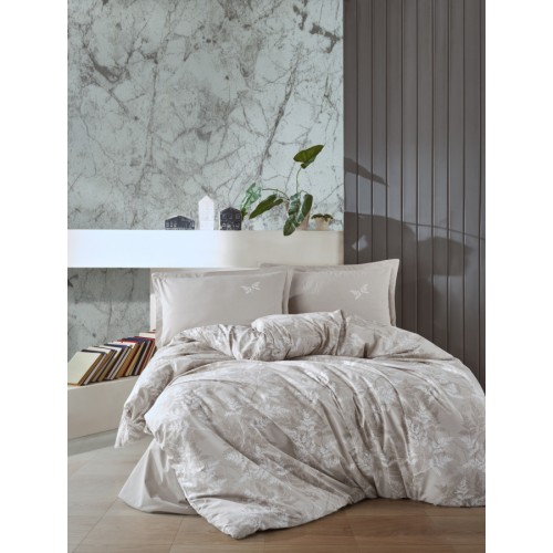 Постельное белье "Карвен" ранфорс евро Natur Grey v-2