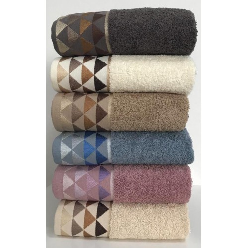 Полотенце Карвен " Piramit" 50*90 6шт.махра Н 3133