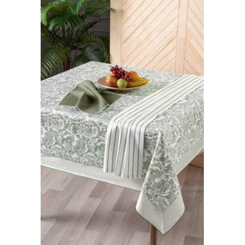 Скатерть SAREV 160*240 хлопок М 824 RIKA v 1/Yesil