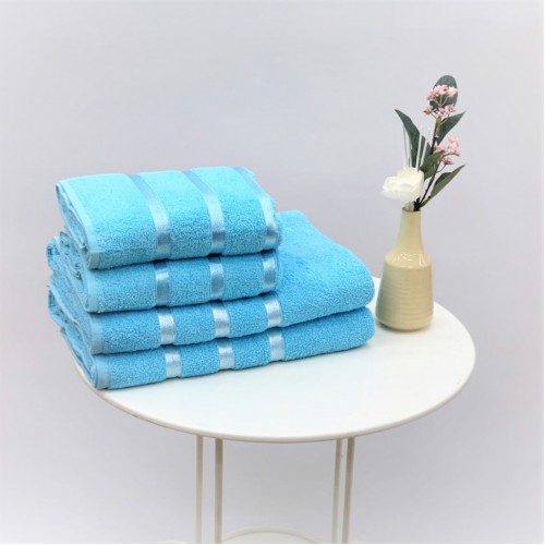 Набор полотенец 50*90(2)/70*140(2) махра HS1599-V4 голубой