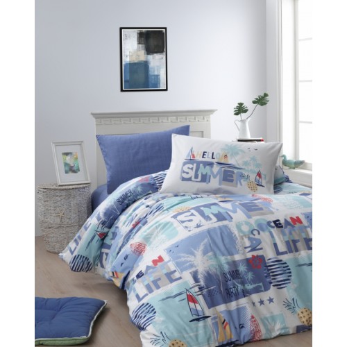 Постельное белье "Карвен" ранфорс 1,5 спальн. (Summer Mavi)
